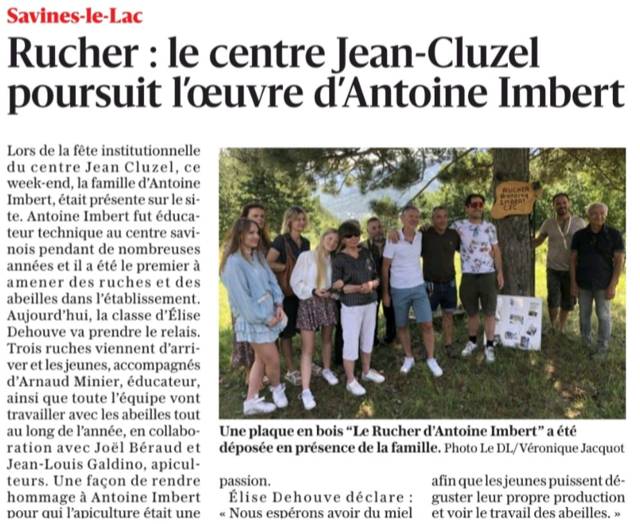 Article du Dauphiné Libéré sur le projet de rucher au centre Jean Cluzel
